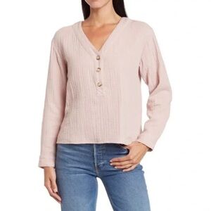 Madewell Lightspun Evert Top Wisteria Dove Light Pink Cotton Gauze Size Small